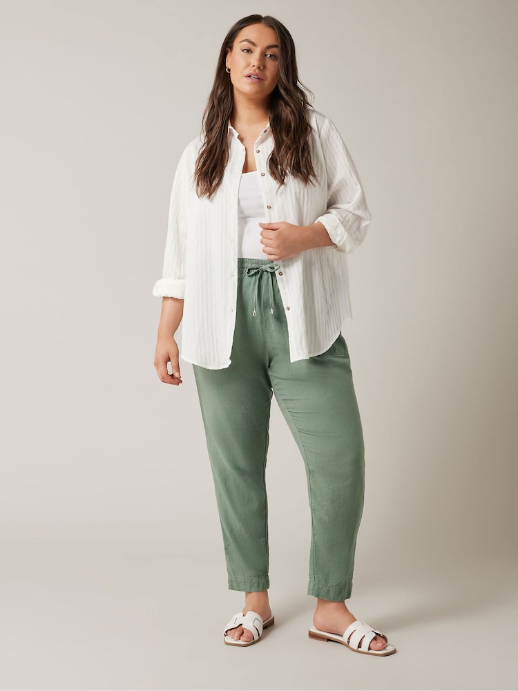 EVANS Curve Linen Joggers - Image 1 of 5