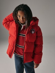 Superdry Red Sports Puffer Coat - Image 3 of 5