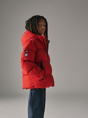 Superdry Red Sports Puffer Coat - Image 4 of 5