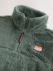 Superdry Green Quarter Zip Fleece Jacket - Image 3 of 7