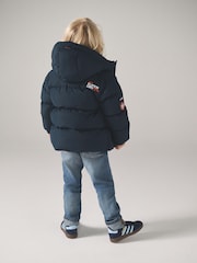 Superdry Navy Sports Puffer Coat - Image 4 of 12