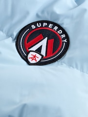 Superdry Light Blue Sports Puffer Coat - Image 4 of 8
