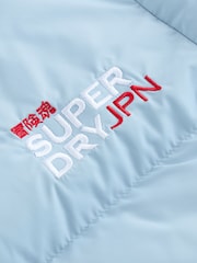 Superdry Light Blue Sports Puffer Coat - Image 6 of 8