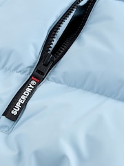 Superdry Light Blue Sports Puffer Coat - Image 8 of 8
