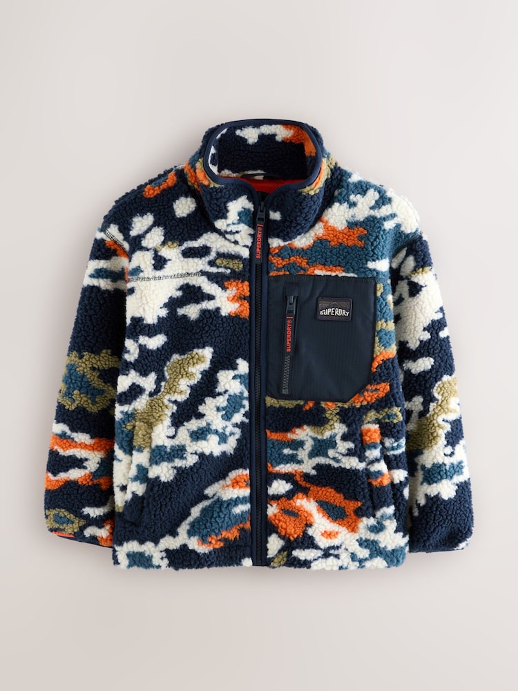 Superdry Multi Borg Zip Through Jacket - Image 1 of 7 Superdry Multi Borg Zip Through Jacket - Image 1 of 7