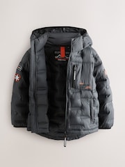 Superdry Charcoal Grey Quilted Puffer Coat - Image 2 of 8