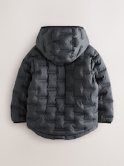 Superdry Charcoal Grey Quilted Puffer Coat - Image 3 of 8