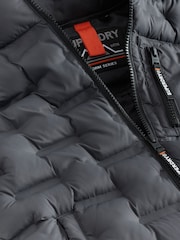 Superdry Charcoal Grey Quilted Puffer Coat - Image 4 of 8