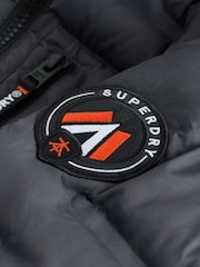 Superdry Charcoal Grey Quilted Puffer Coat - Image 6 of 8