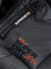 Superdry Charcoal Grey Quilted Puffer Coat - Image 8 of 8
