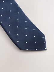 Navy Polka Dot Tie and Pocket Square Set - Image 2 of 4