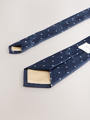 Navy Polka Dot Tie and Pocket Square Set - Image 3 of 4
