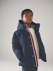 Superdry Navy Puffer Coat - Image 1 of 9