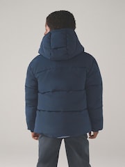 Superdry Navy Puffer Coat - Image 2 of 9