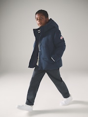 Superdry Navy Puffer Coat - Image 4 of 9