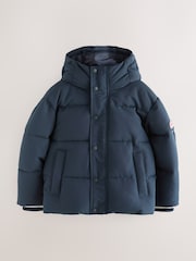 Superdry Navy Puffer Coat - Image 5 of 9