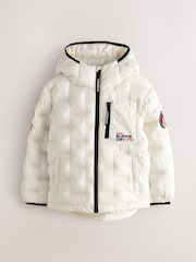 Superdry White Quilted Puffer Coat - Image 1 of 9