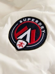 Superdry White Quilted Puffer Coat - Image 13 of 13