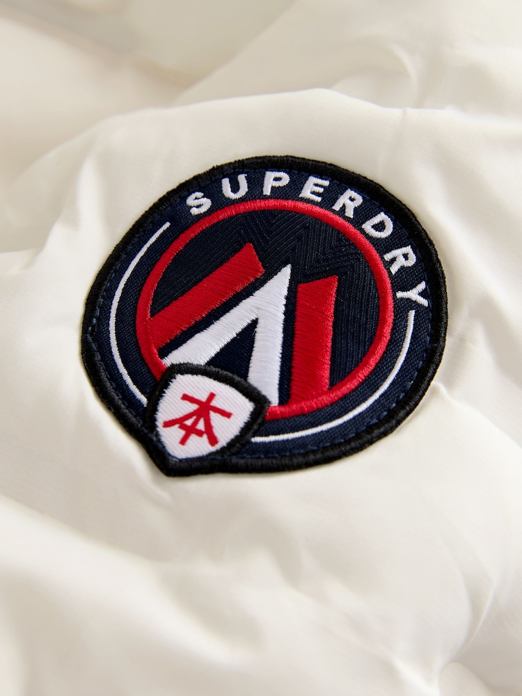 Superdry White Quilted Puffer Coat - Image 13 of 13