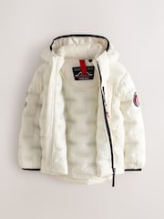 Superdry White Quilted Puffer Coat - Image 2 of 9
