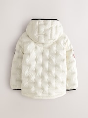 Superdry White Quilted Puffer Coat - Image 3 of 9