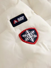 Superdry White Quilted Puffer Coat - Image 7 of 9