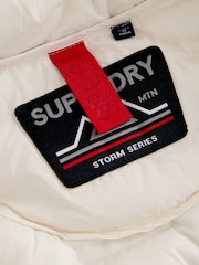 Superdry White Quilted Puffer Coat - Image 8 of 9