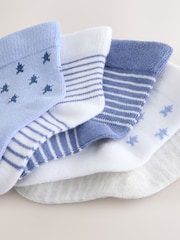 Blue/White Baby Socks 5 Pack (0mths-2yrs) - Image 3 of 3