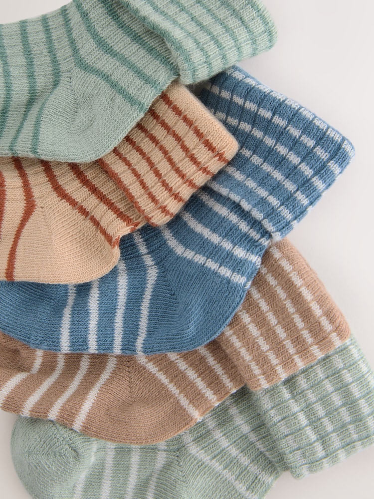 Multi Baby Roll Top Socks 5 Pack (0mths-2yrs) - Image 2 of 3