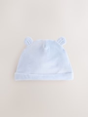 Blue Velour Baby Beanies 2 Pack (0-12mths) - Image 3 of 5