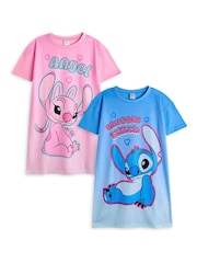 Vanilla Underground Girls Disney Stitch Night Dress 2 Pack - Bild 1 von 6