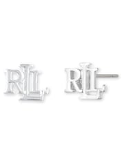 Lauren Ralph Lauren Silver Tone Logo Stud Earrings - Image 1 of 4
