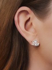 Lauren Ralph Lauren Silver Tone Logo Stud Earrings - Image 2 of 4