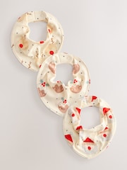 Ecru Baby Christmas Bibs 3 Pack - Image 1 of 6