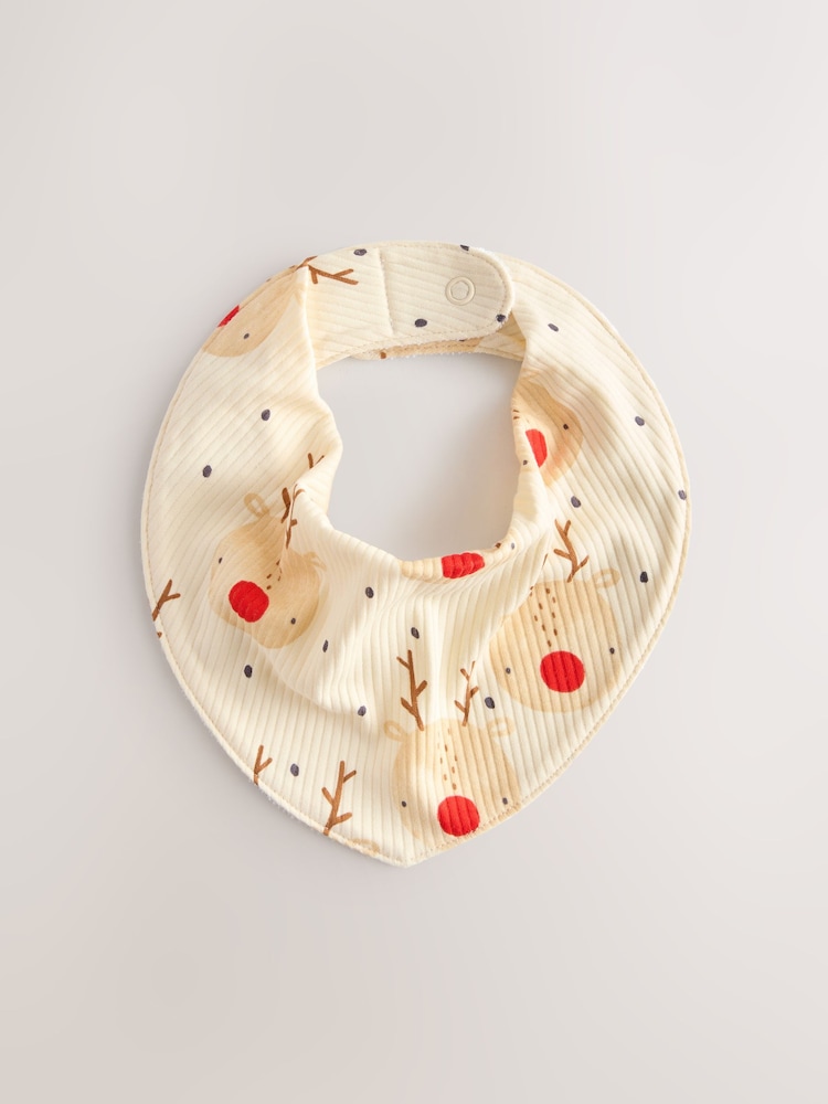 Ecru Baby Christmas Bibs 3 Pack - Image 2 of 6