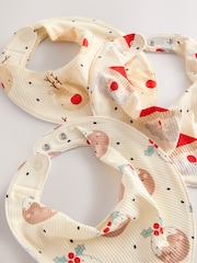 Ecru Baby Christmas Bibs 3 Pack - Image 5 of 6