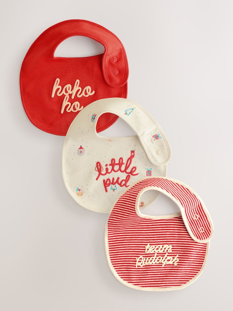 Red Baby Bibs 3 Pack - Image 1 of 6