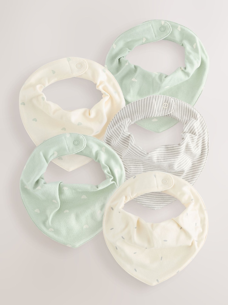 Sage Green Baby Bibs 5 Pack - Image 1 of 8 Sage Green Baby Bibs 5 Pack - Image 1 of 8