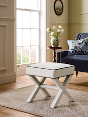 Nina Campbell Clabon Natural Upholstered Leg Rosebury Footstool - Image 1 of 3