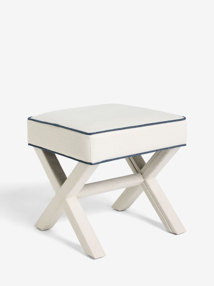 Nina Campbell Clabon Natural Upholstered Leg Rosebury Footstool - Image 2 of 3