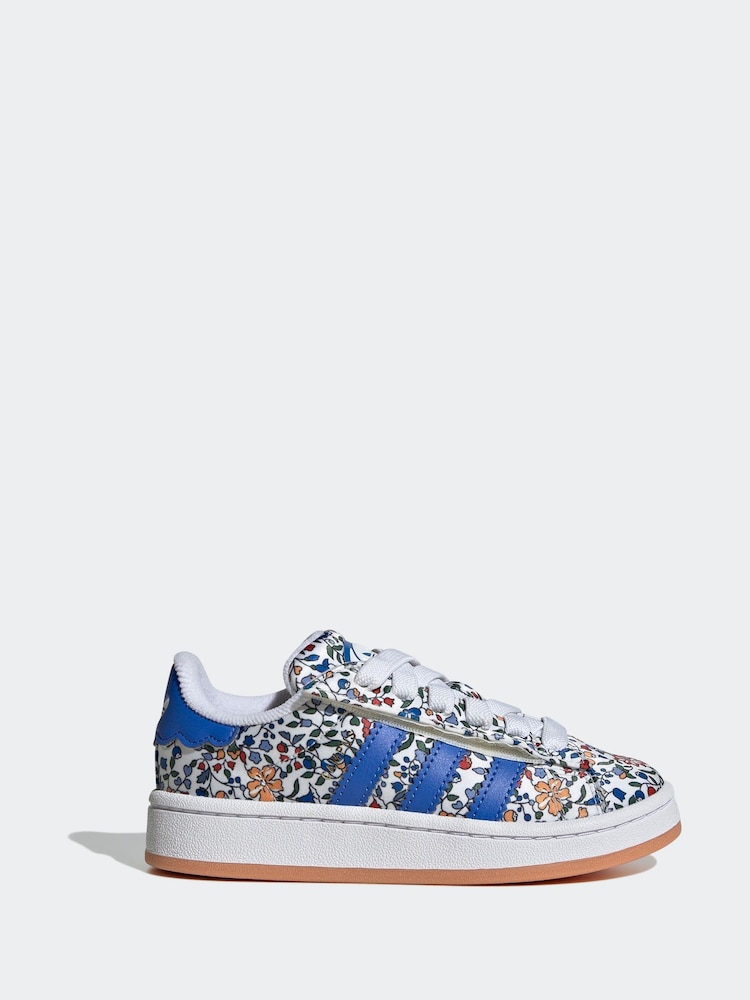 adidas Originals Natural Campus 00s X Liberty London Comfort Closure Elastic Lace Kids Trainers - Image 1 of 9