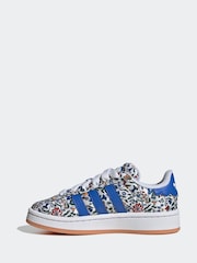 adidas Originals Natural Campus 00s X Liberty London Comfort Closure Elastic Lace Kids Trainers - Image 2 of 9