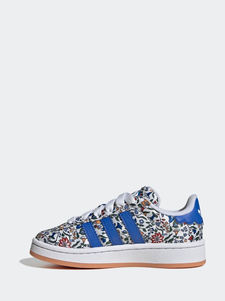 adidas Originals Natural Campus 00s X Liberty London Comfort Closure Elastic Lace Kids Trainers - Image 2 of 9