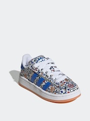 adidas Originals Natural Campus 00s X Liberty London Comfort Closure Elastic Lace Kids Trainers - Image 3 of 9
