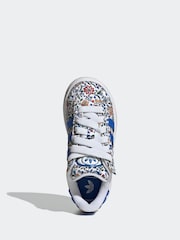 adidas Originals Natural Campus 00s X Liberty London Comfort Closure Elastic Lace Kids Trainers - Image 6 of 9