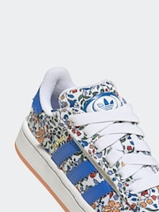adidas Originals Natural Campus 00s X Liberty London Comfort Closure Elastic Lace Kids Trainers - Image 9 of 9