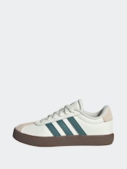 adidas White VL Court 3.0 Suede Lace Kids Trainers - Image 2 of 9
