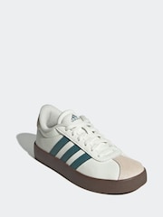 adidas White VL Court 3.0 Suede Lace Kids Trainers - Image 3 of 9