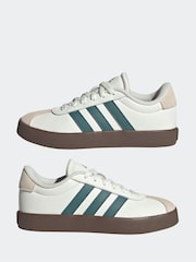 adidas White VL Court 3.0 Suede Lace Kids Trainers - Image 5 of 9