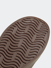 adidas White VL Court 3.0 Suede Lace Kids Trainers - Image 8 of 9